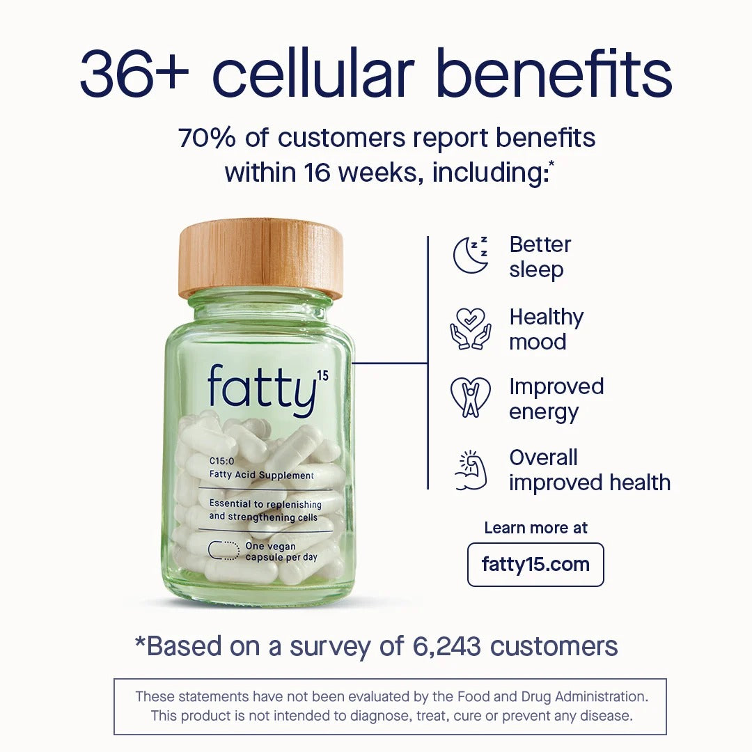 Fatty15 C15:0 Pentadecanoic Acid Healthy Aging Supplement- 360 Capsules