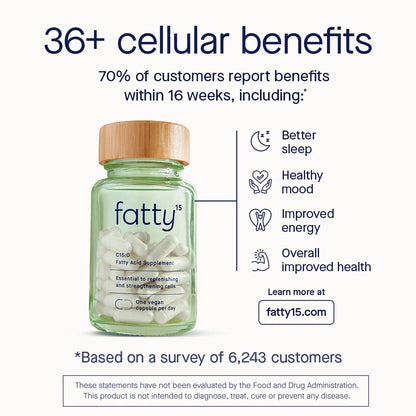 Fatty15 C15:0 Pentadecanoic Acid Healthy Aging Supplement- 360 Capsules